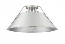  3306-3FM PW-PW - Orwell 3-Light Flush Mount in Pewter